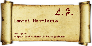 Lantai Henrietta névjegykártya